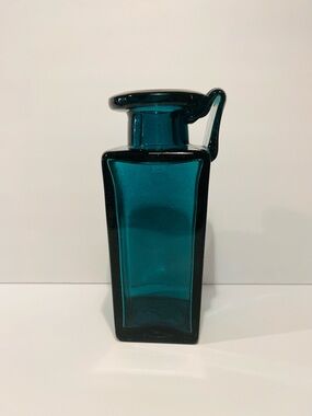 Vintage Ichendorf 1971 Turquoise Glass Vase 10”Made in Germany Signed & Numbered